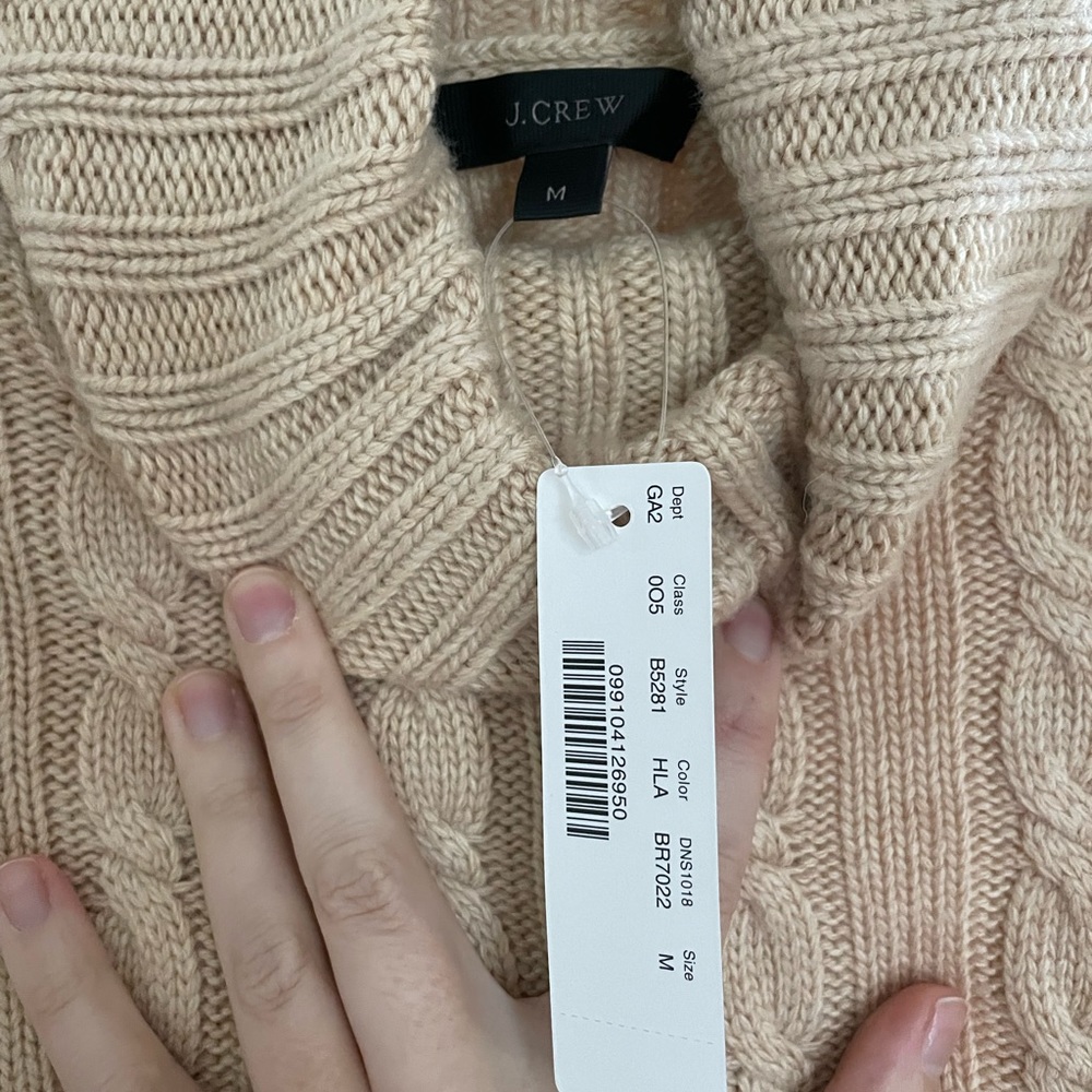 Women’s J. Crew Turtleneck Cableknit Sweater - Picture 2 of 3